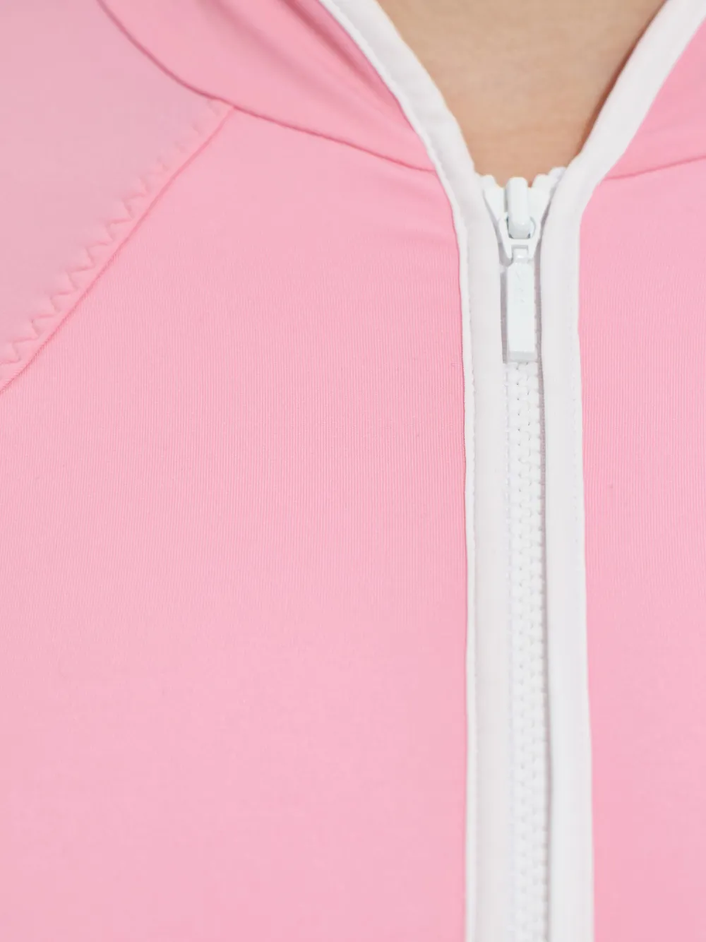 Hunza G Tyra Long-sleeved Zip-up Swimsuit In Pink