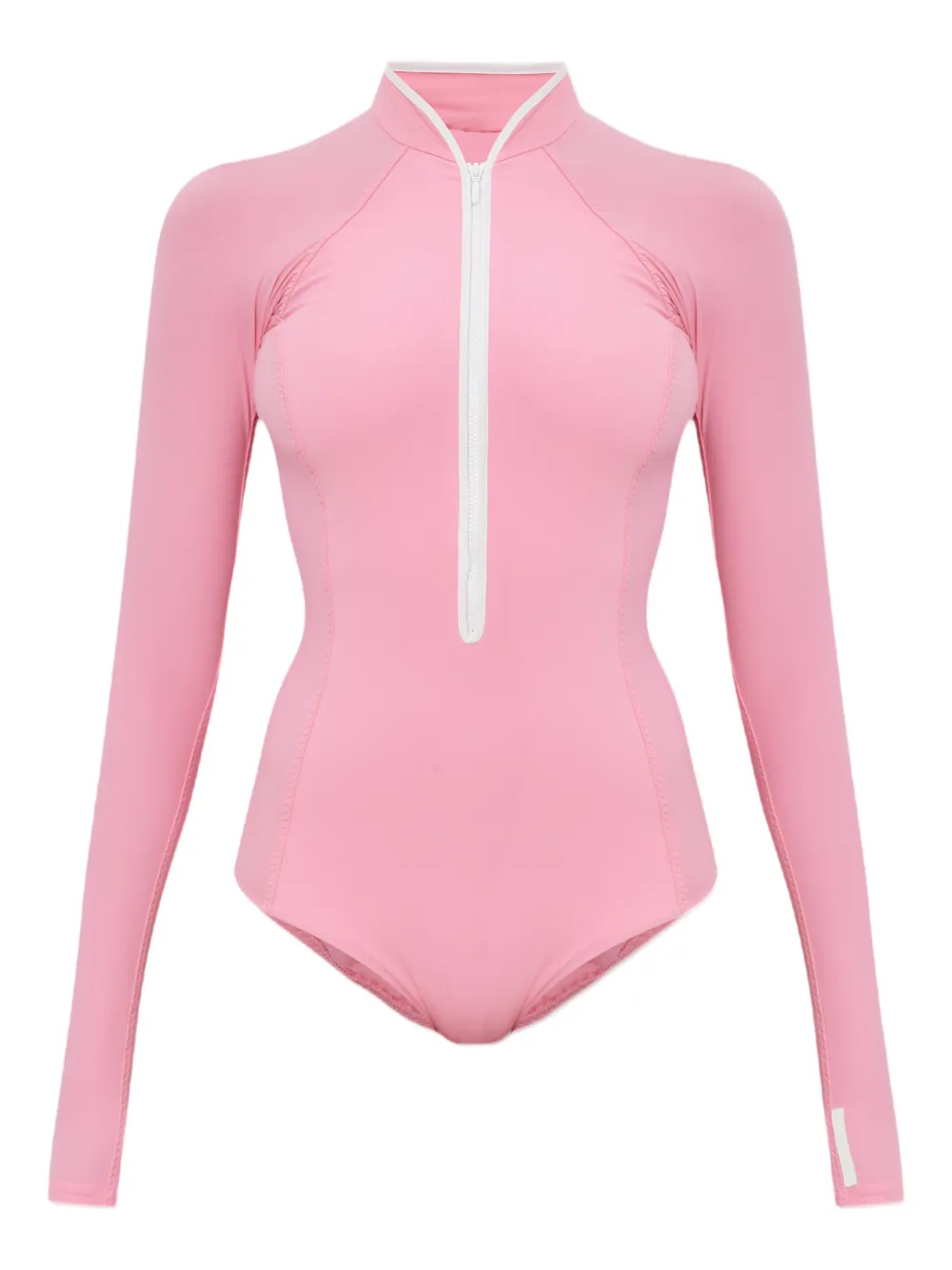 Hunza G Tyra long-sleeved zip-up swimsuit - Rosa