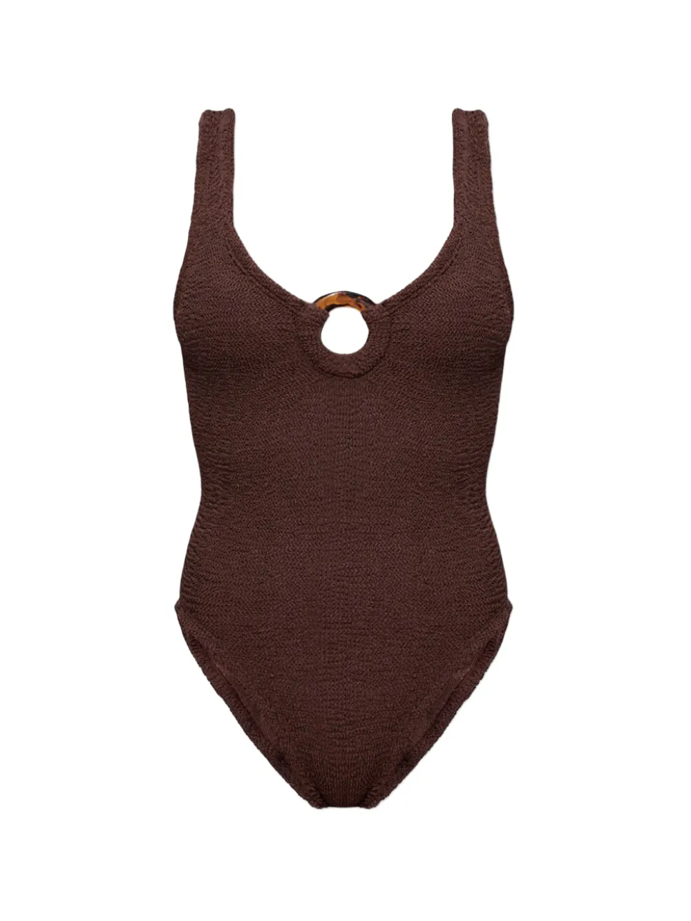 Hunza G Celine ring crinkle swimsuit - Braun