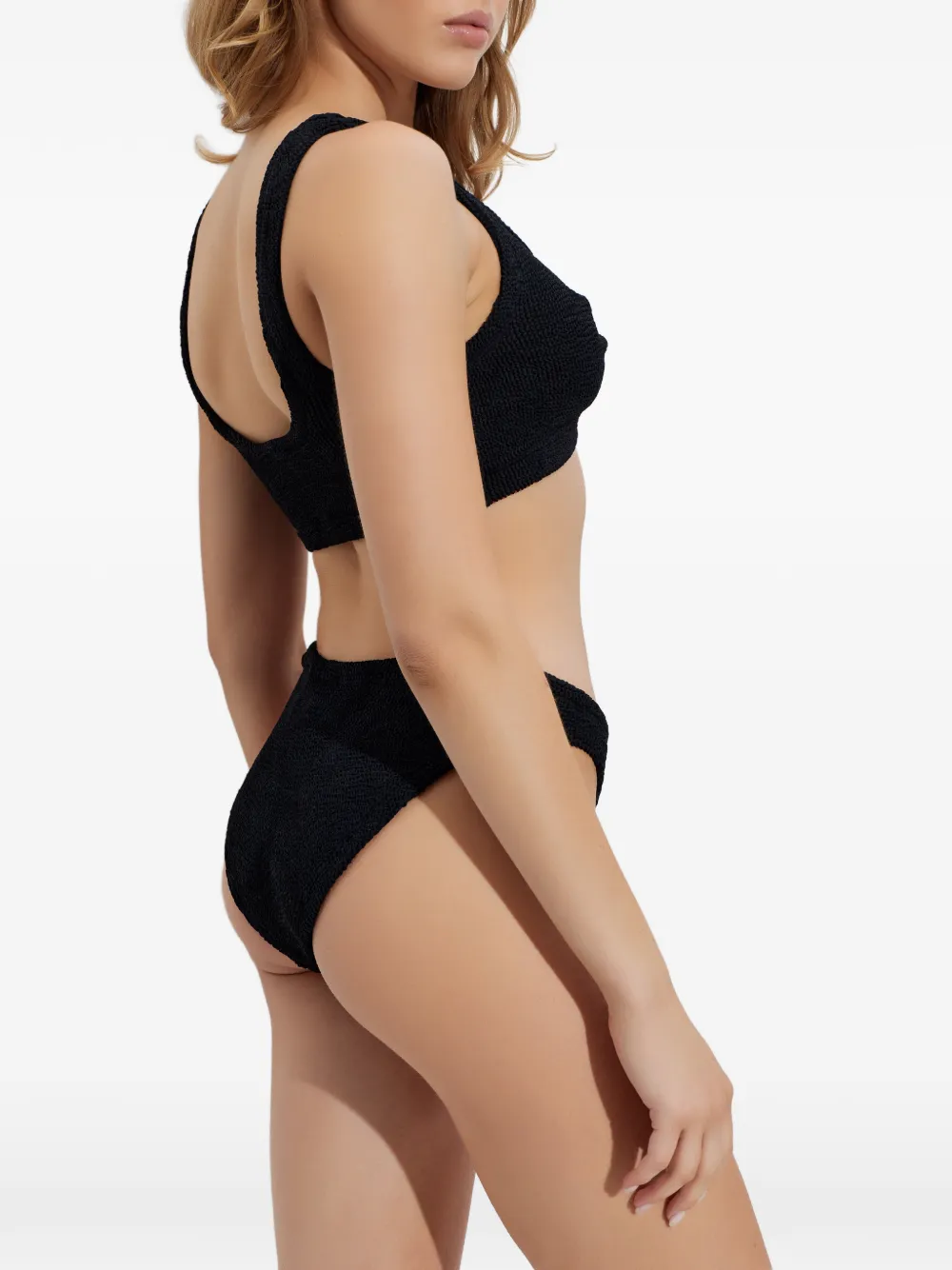 Hunza G Juno Coverage Crinkle Bikini In Black