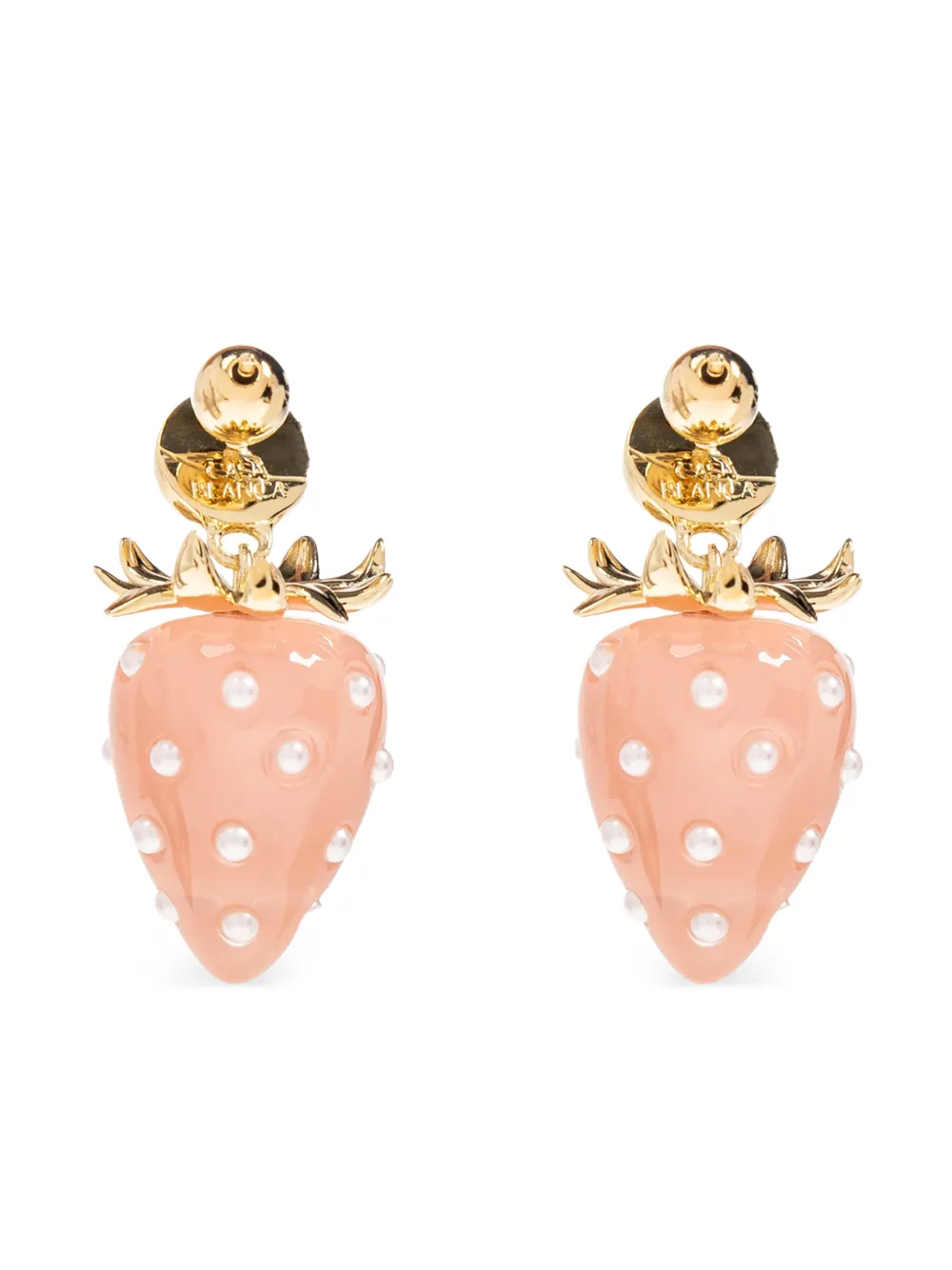 strawberry-motif pearl earrings