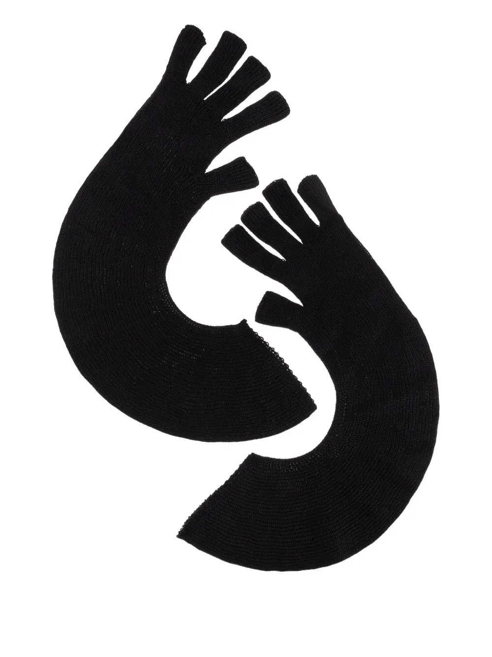 Homme Plissé Issey Miyake ribbed gloves - Nero