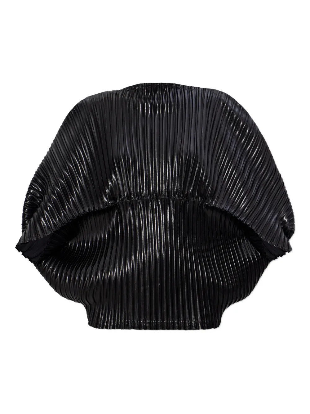 Issey Miyake plissé puff-sleeve top - Nero