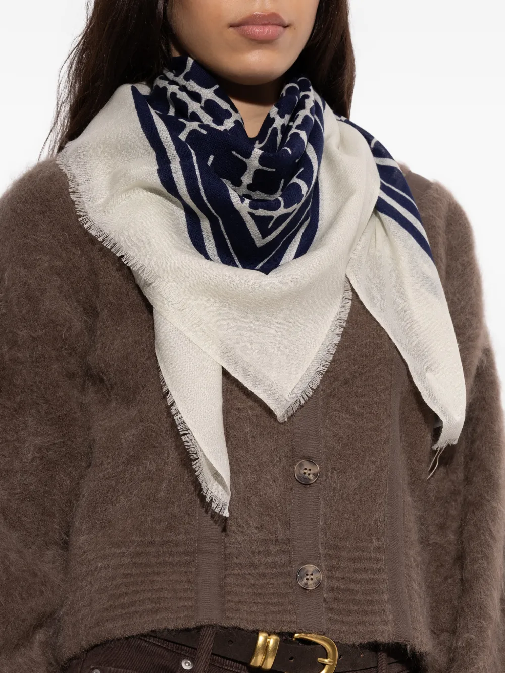 By Malene Birger geometric patterned scarf - Beige