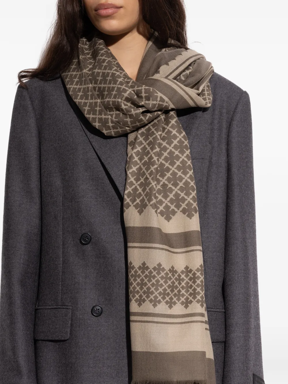 By Malene Birger Julee patterned scarf - Beige