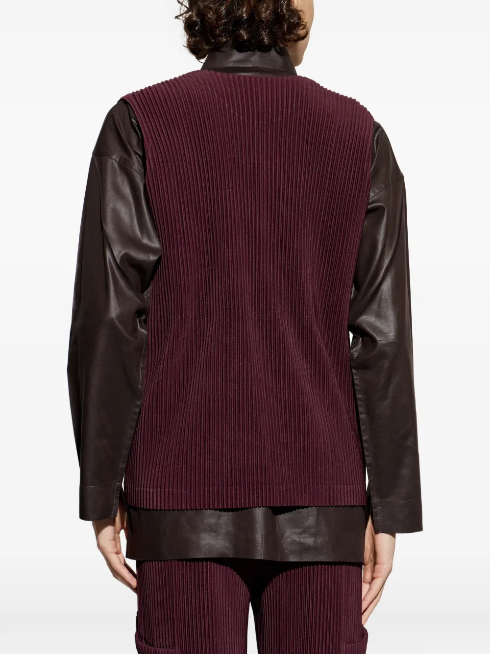 ISSEY MIYAKE HOMME PLISSÉ ジップアップトップス Homme Plissé Issey Miyake Quarry ジップアップ ベスト | パープル
