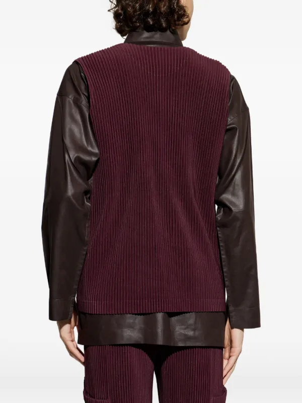イッセイミヤケ ジップベスト ジップアップベスト キルティングベスト袖なし Homme Plissé Issey Miyake Quarry ジップアップ ベスト | パープル