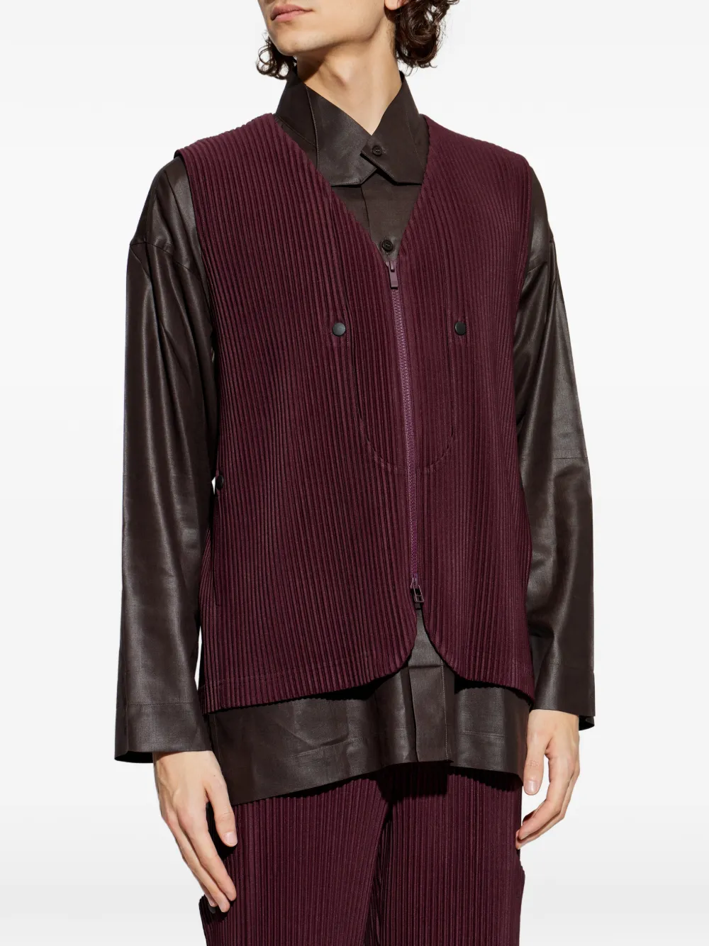 Homme Plissé Issey Miyake Quarry ジップアップ ベスト | パープル