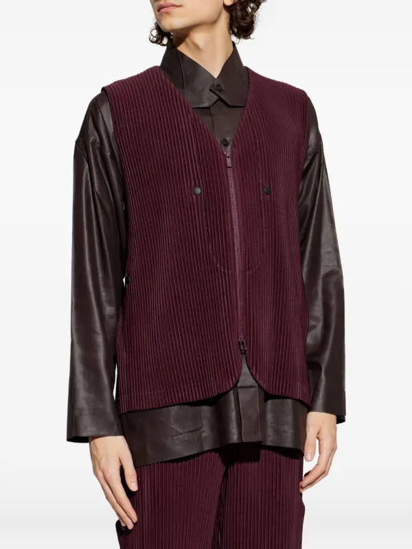 Homme Plissé Issey Miyake Quarry ジップアップ ベスト | パープル