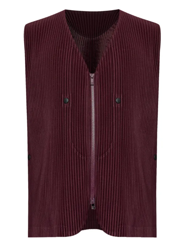 Homme Plissé Issey Miyake Quarry ジップアップ ベスト | パープル