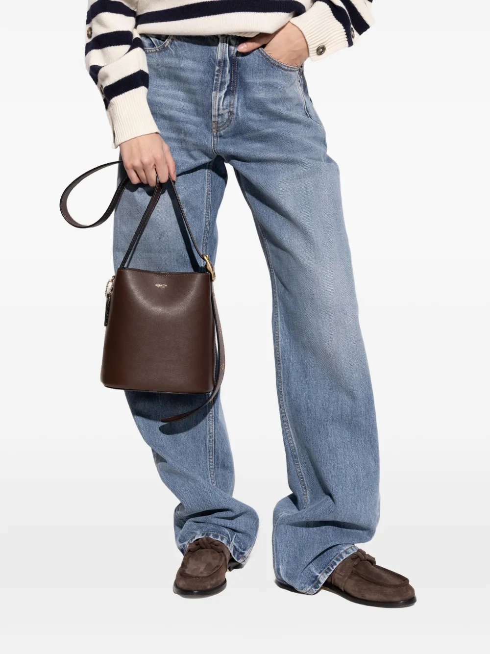  Coach Bleecker Shoulder Strap Tote Bag - Brown 