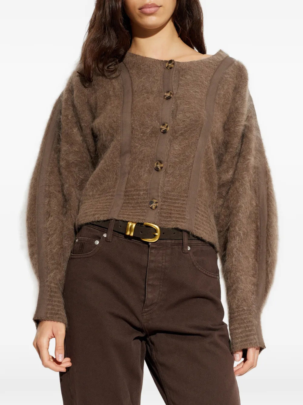 By Malene Birger Pernille vest met vlakken en knopen Bruin