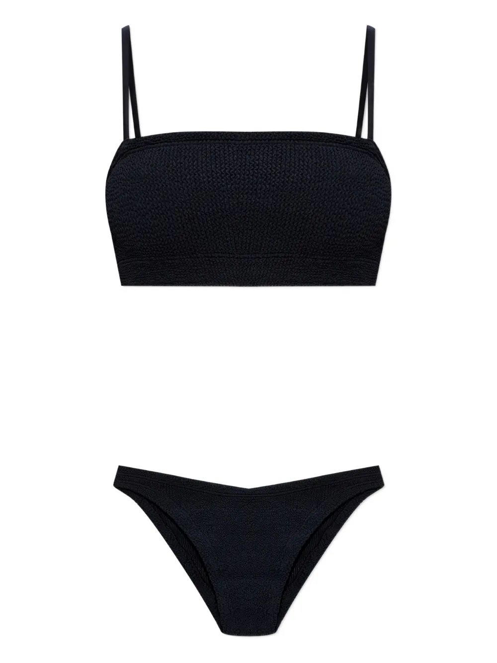 Hunza G Gigi Crinkle Underband Bikini In Black