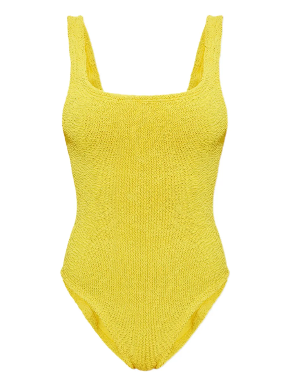 Hunza G square-neck crinkle swimsuit - Giallo