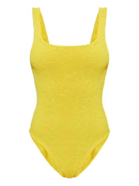 Hunza G مايوه مجعد برقبة مربعة