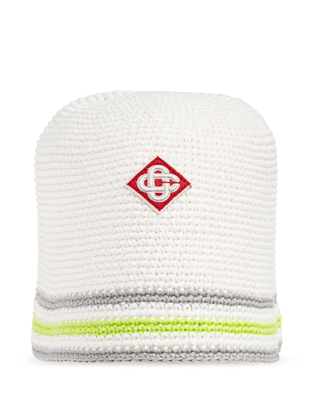 Casablanca embroidered trimmed beanie hat - Bianco