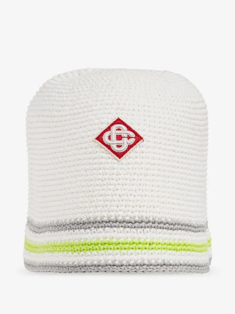 Casablanca embroidered trimmed beanie hat
