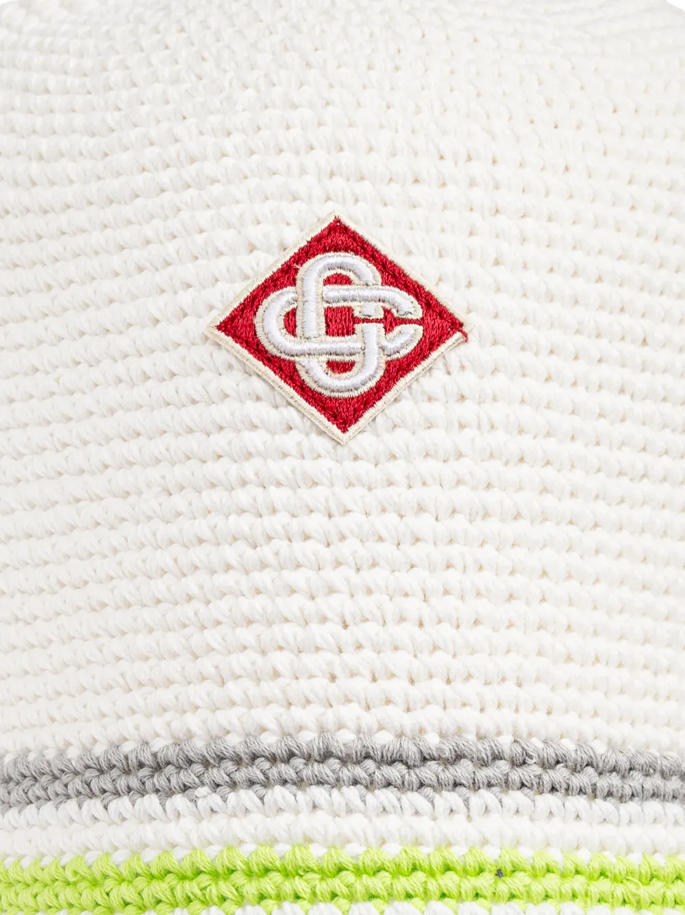 embroidered trimmed beanie hat
