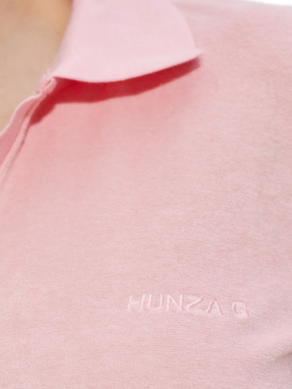 Hunza G T-shirt met geborduurd logo Roze