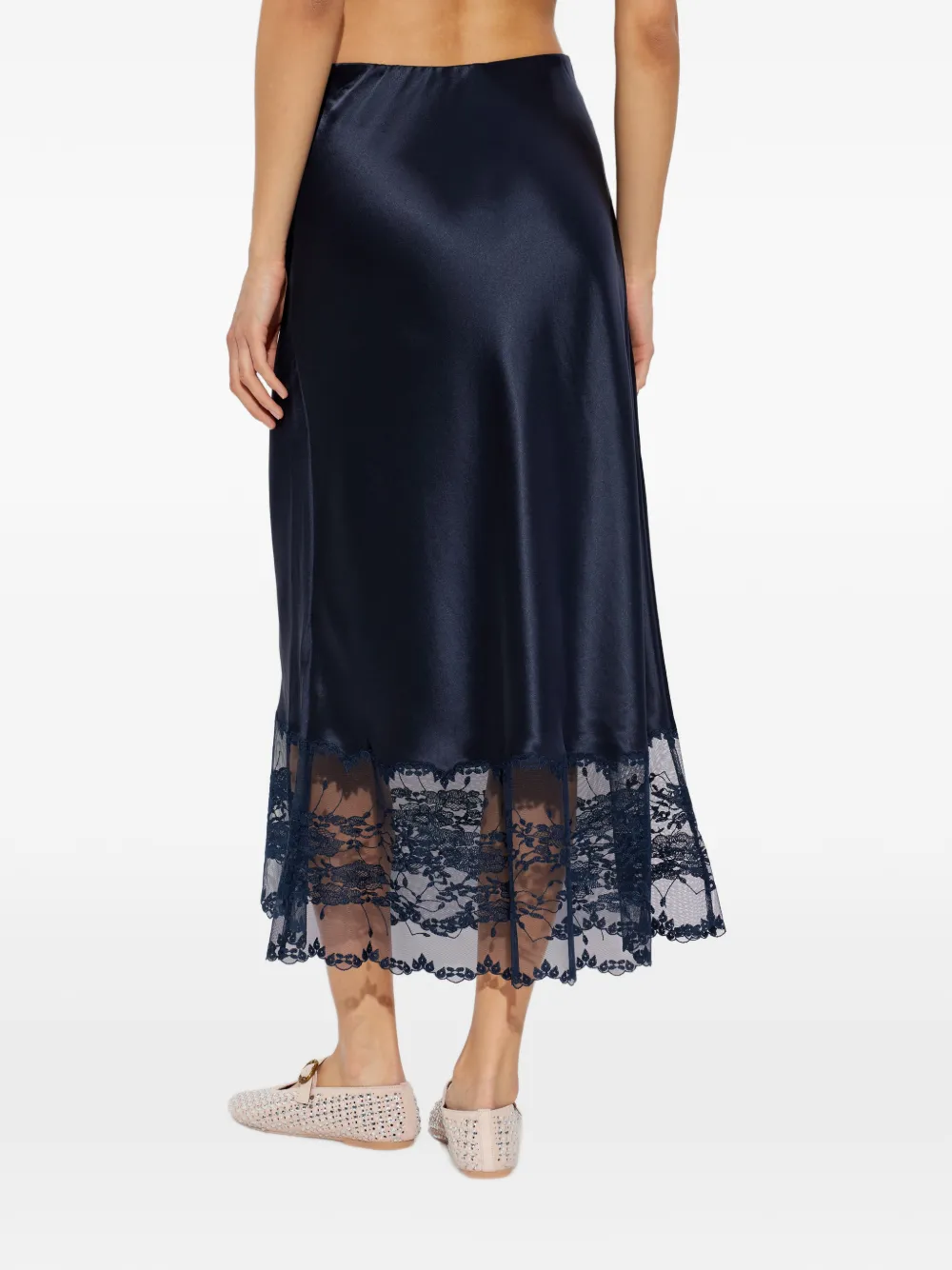 By Malene Birger Blake Lace-trim Maxi Skirt In Blue