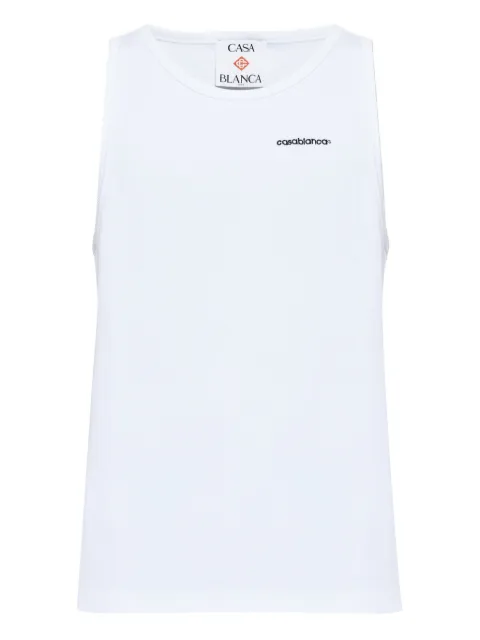 Casablanca embroidered-logo ribbed tank top