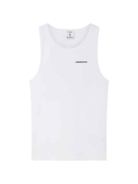 Casablanca embroidered-logo ribbed tank top