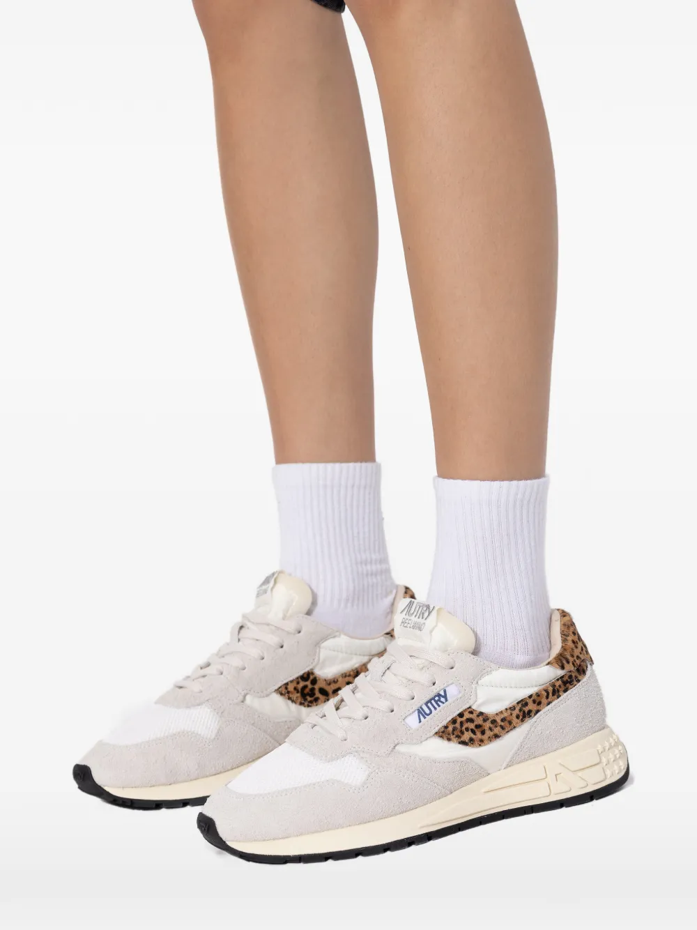 Autry Reelwind sneakers met luipaardprint Grijs