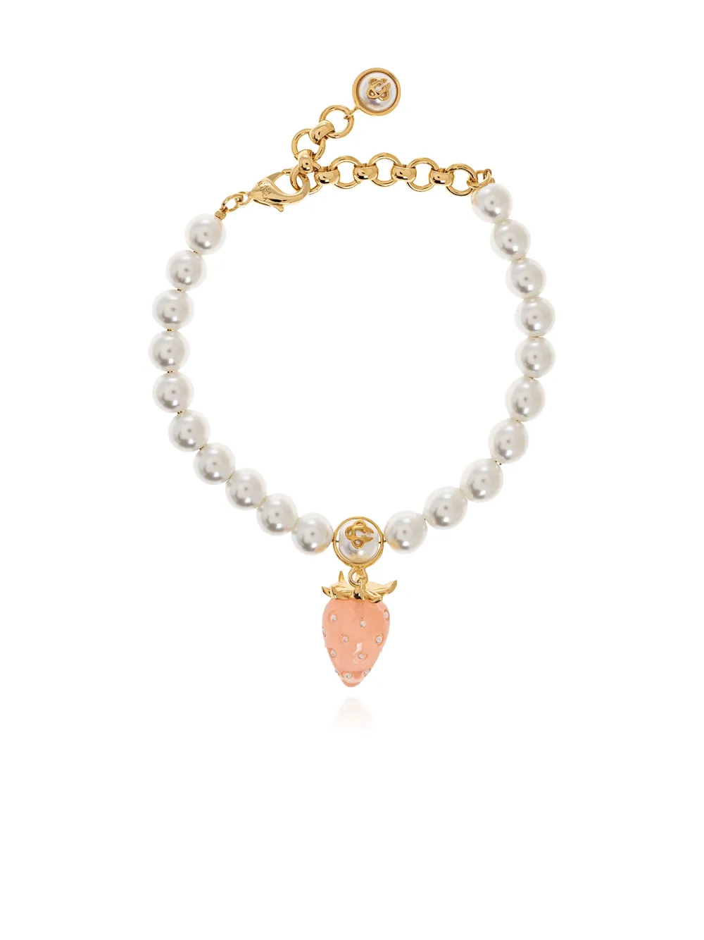 Casablanca strawberry charm beaded bracelet - Bianco