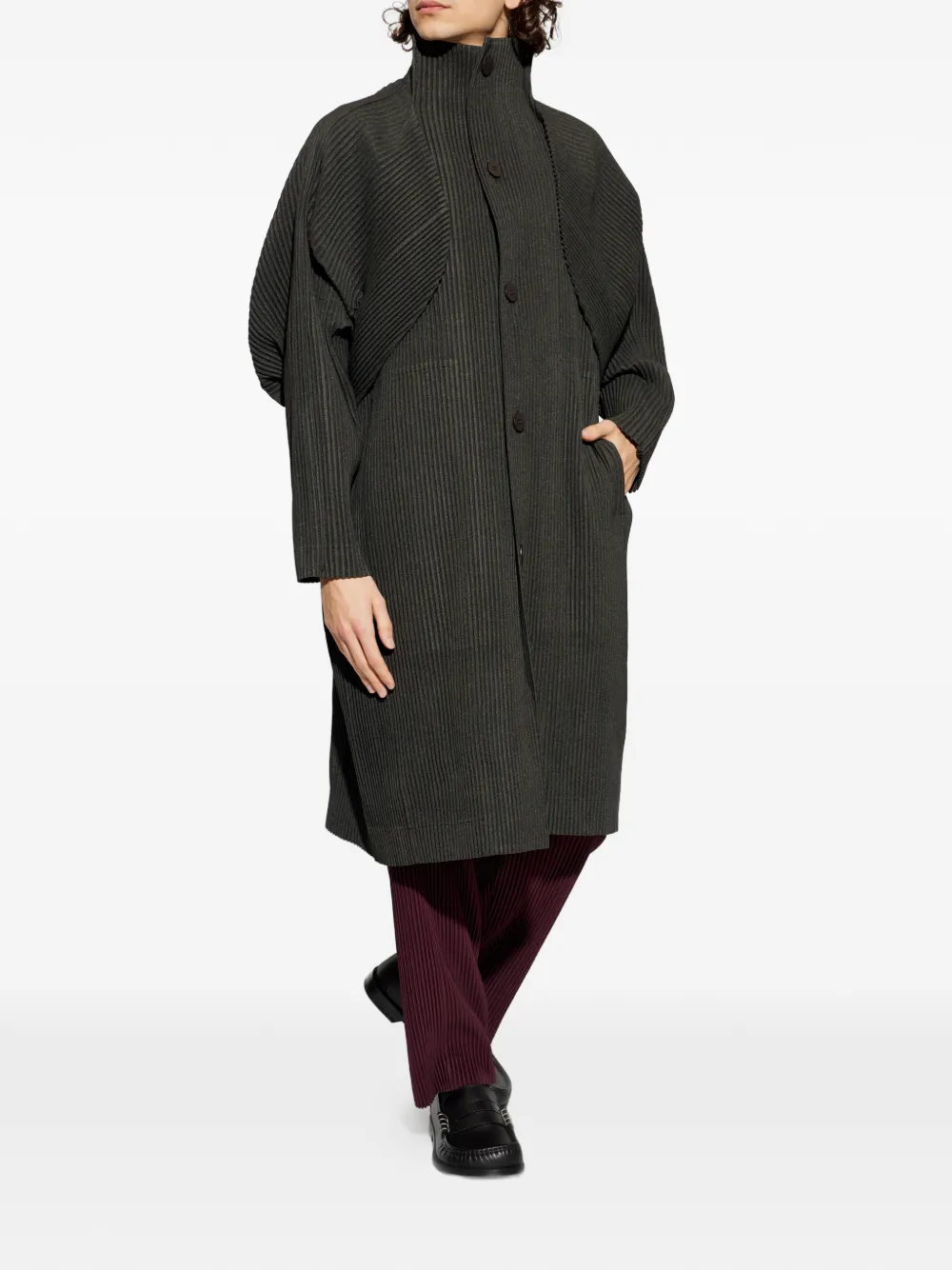 Homme Plissé Issey Miyake pleated single-breasted coat | Single Breasted Coats | Image 2