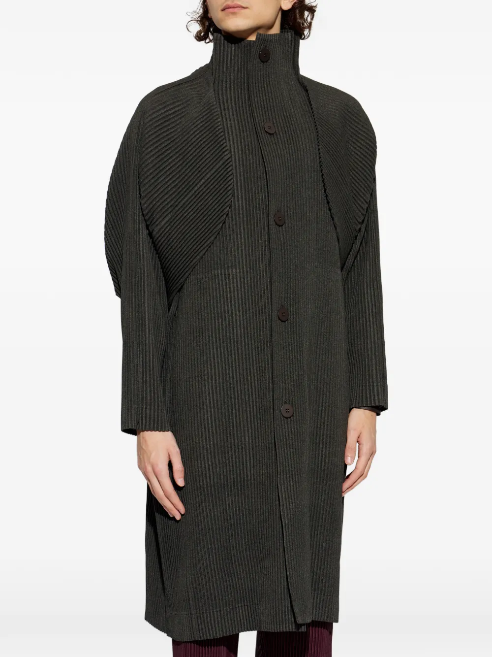 Homme Plissé Issey Miyake Jas met enkele rij knopen Bruin