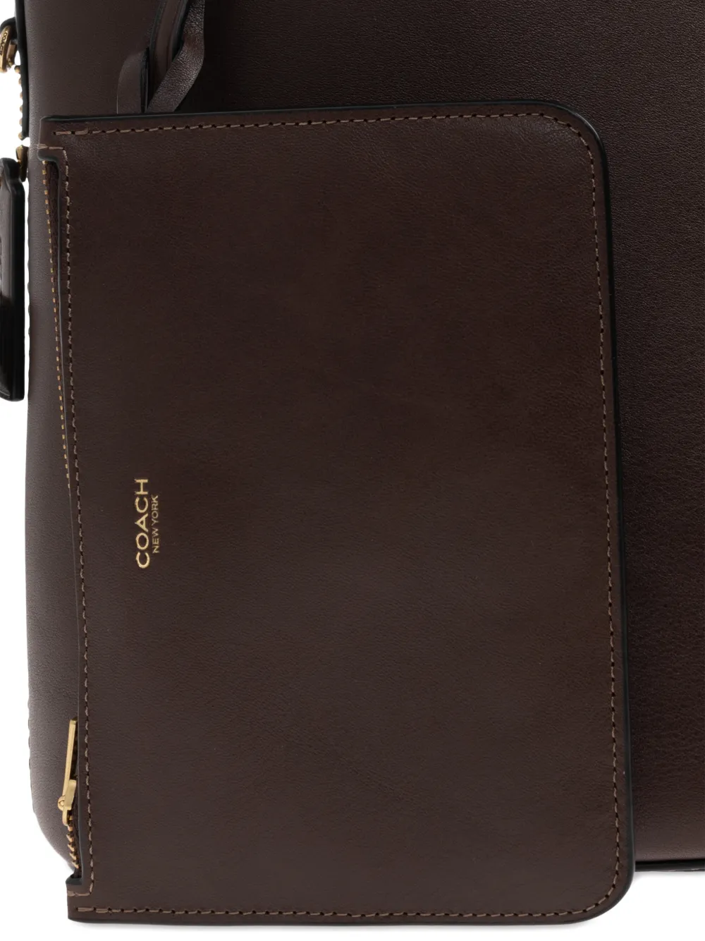 Coach Bleecker leren shopper met bandje Bruin