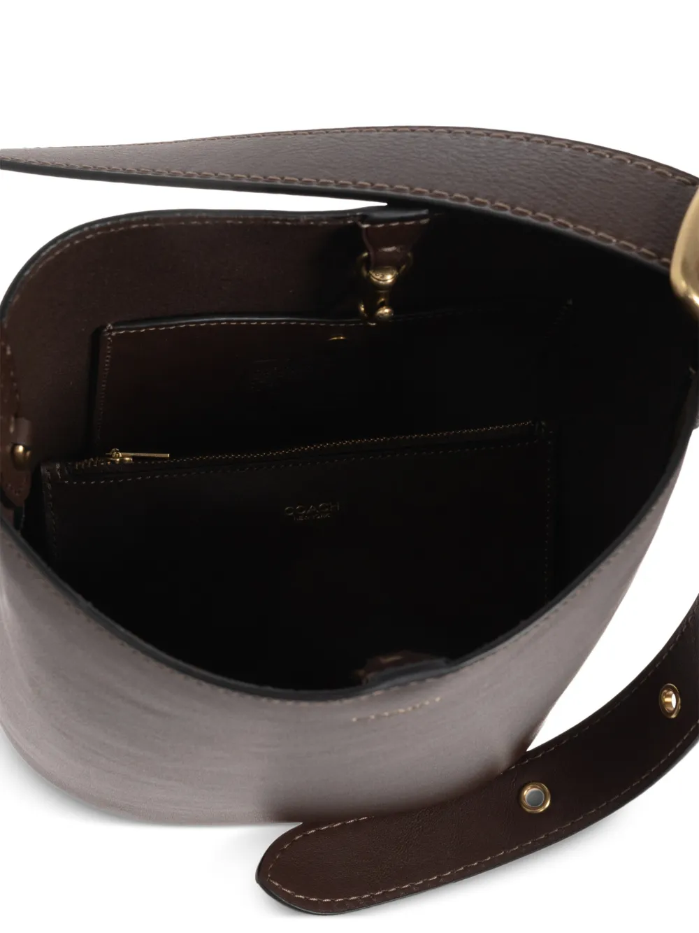 Coach Bleecker leren shopper met bandje Bruin