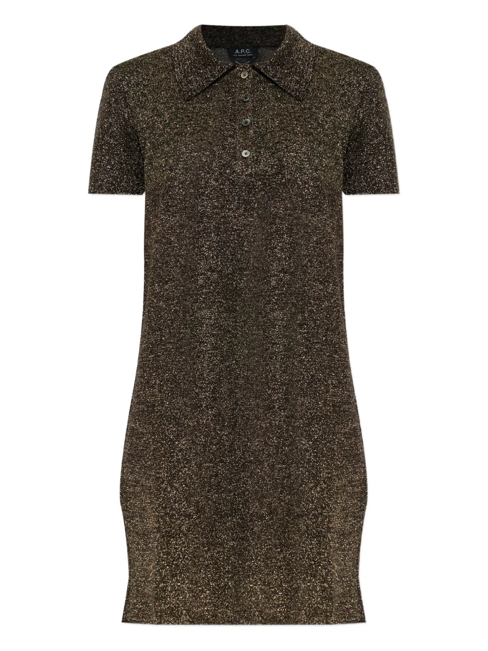 A.P.C. buttoned collared mini dress | Black | Image 1