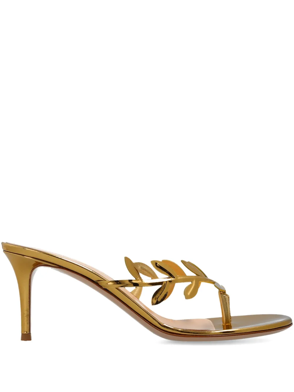 Gianvito Rossi leaf-motif heeled mules | Gold | Image 1
