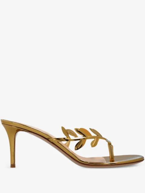 Gianvito Rossi leaf-motif heeled mules