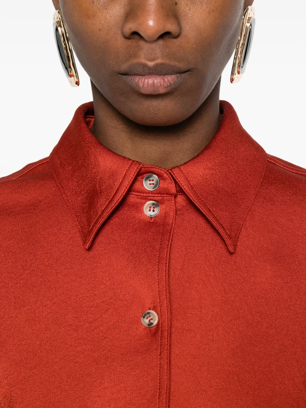 Nanushka Hildie gekreukte blouse Rood