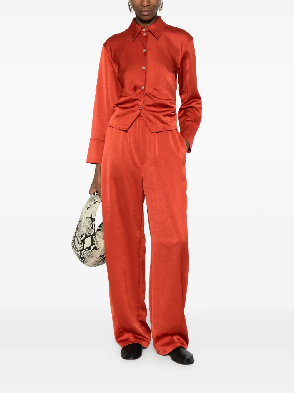 Nanushka Hildie gekreukte blouse Rood