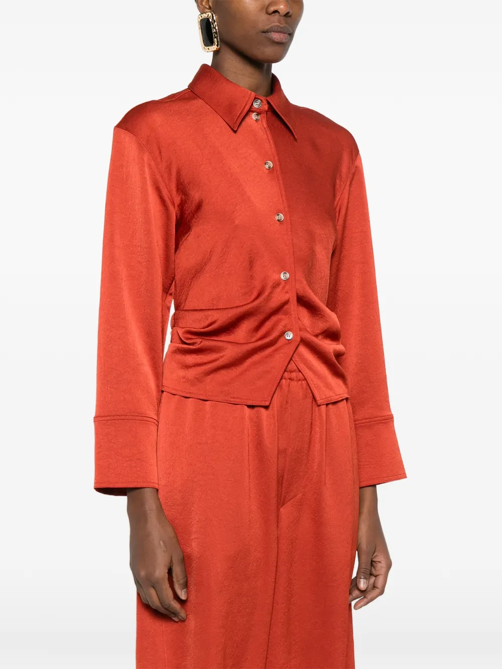 Nanushka Hildie gekreukte blouse Rood