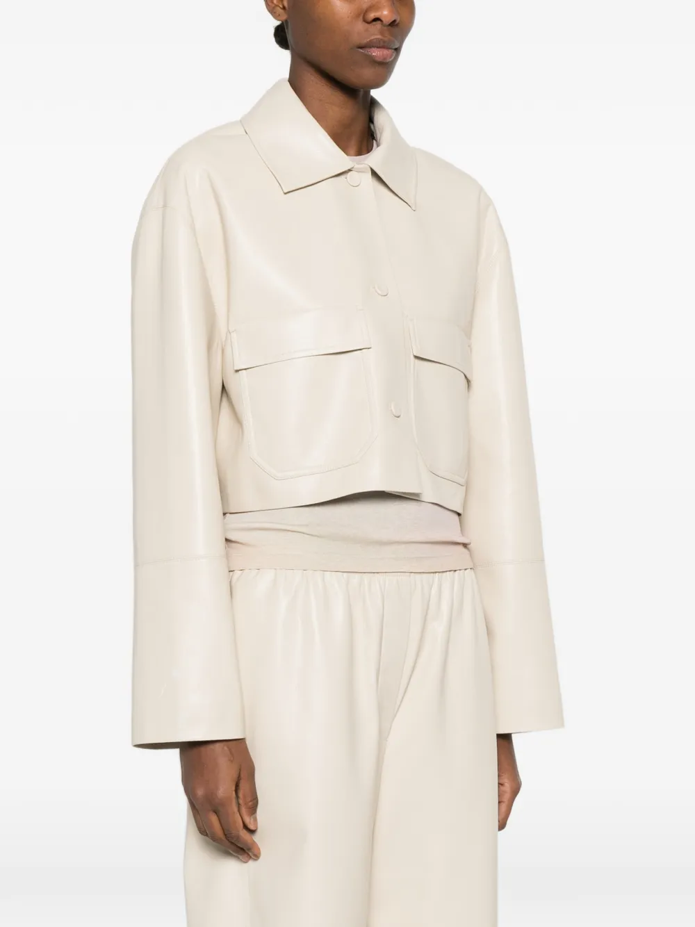  Nanushka Cropped Pocket Jacket - Neutrals 