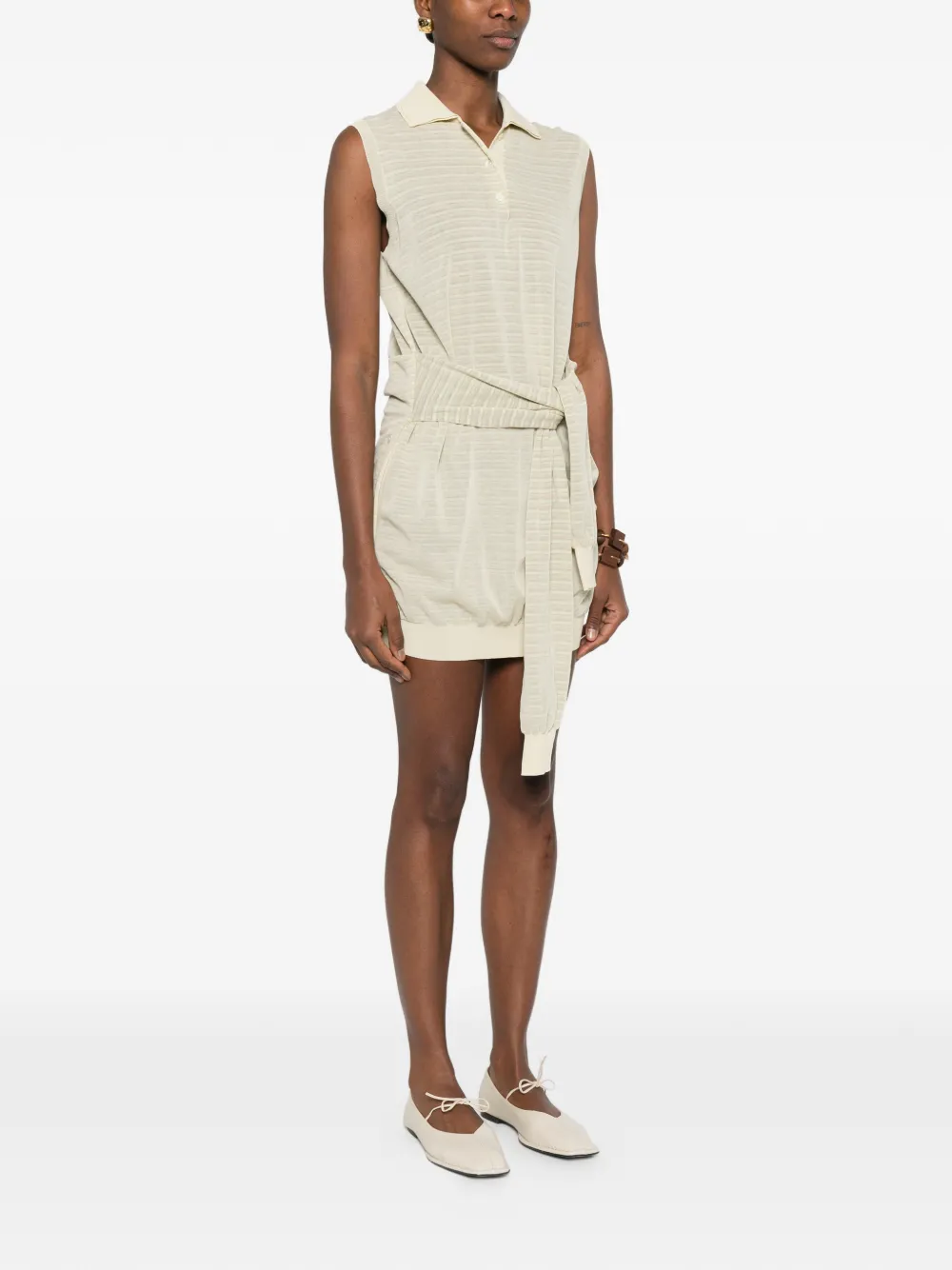 Nanushka Mila gestreepte polojurk Beige