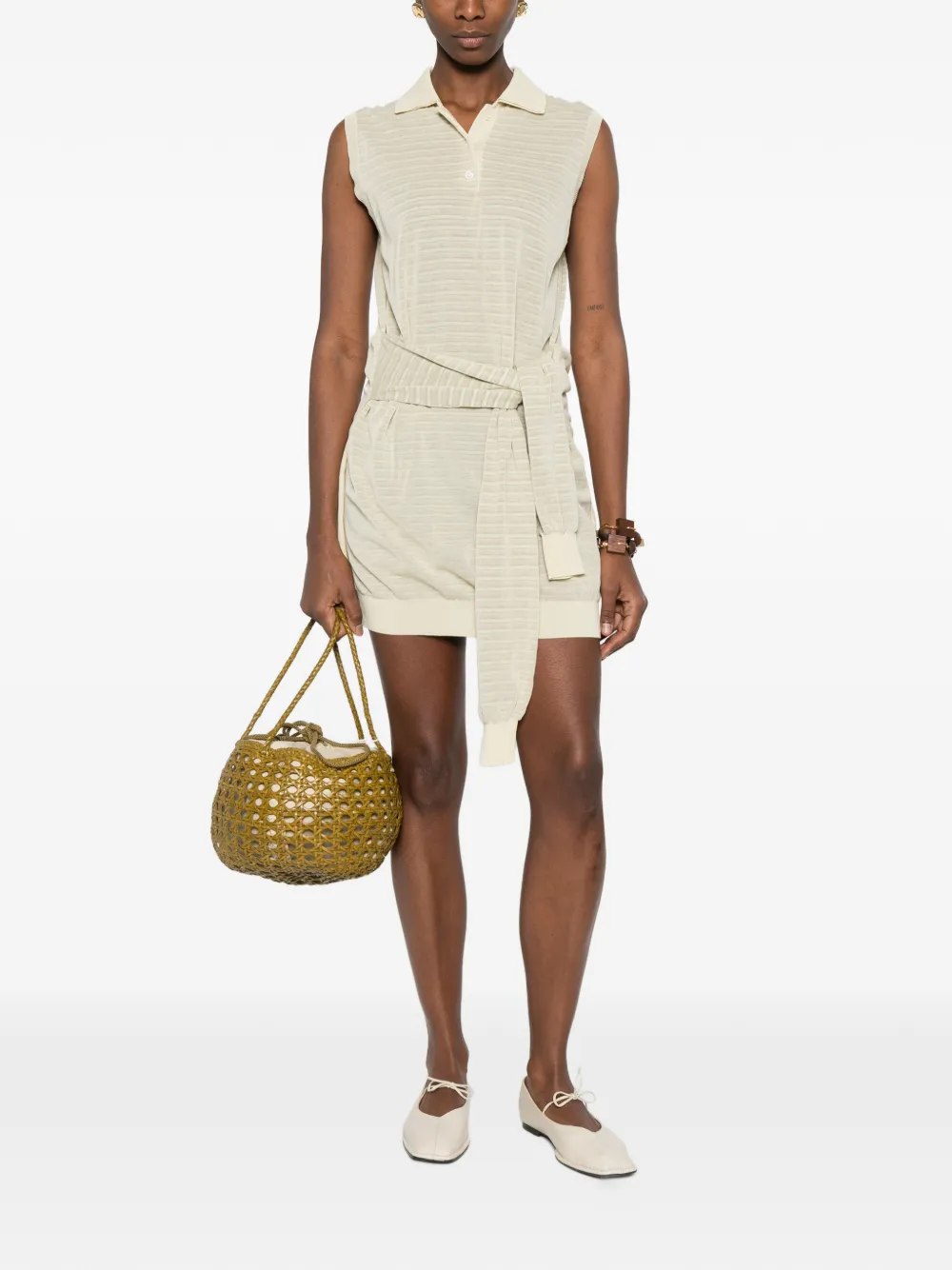 Nanushka Mila gestreepte polojurk Beige