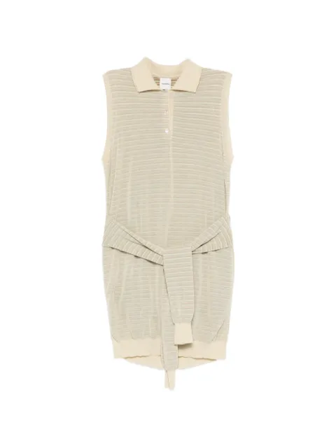 Nanushka Mila striped knitted polo dress