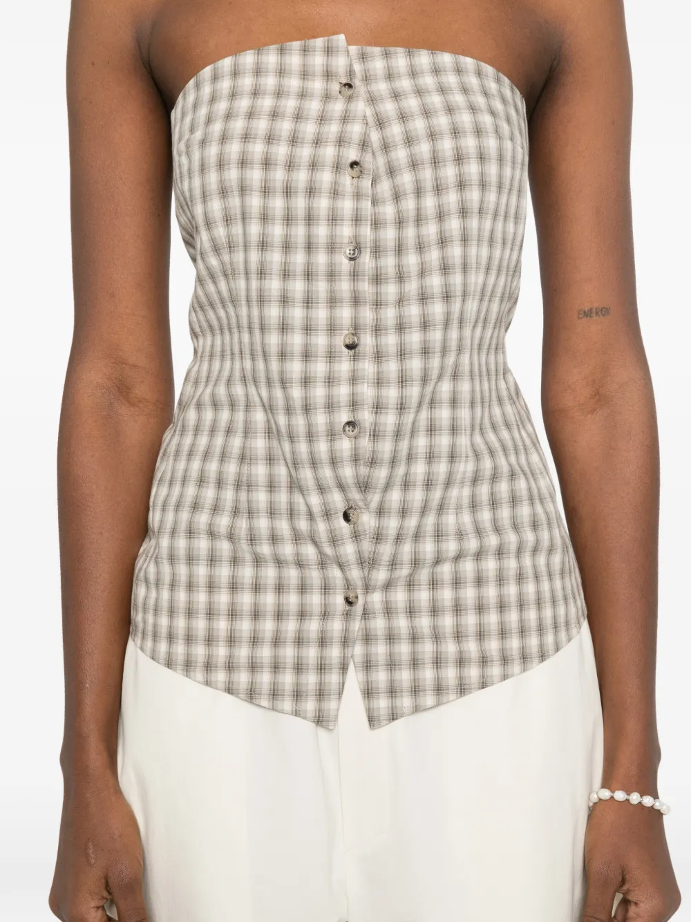 Nanushka Brites top Beige