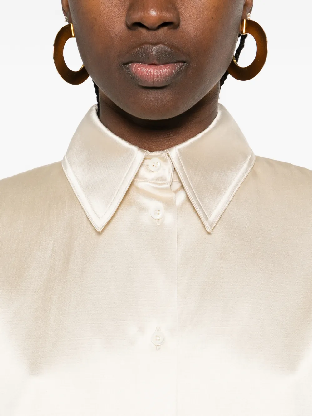 Nanushka Tanis blouse met knoopsluiting Beige