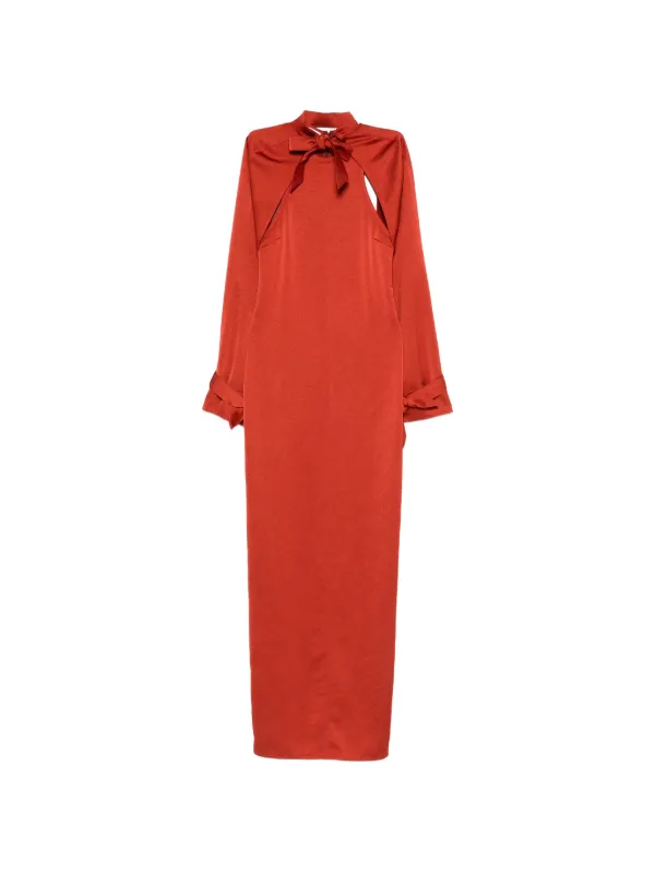 nanushka red dress Nanushka Detachable Bolero Maxi Dress In Red - 40% Off