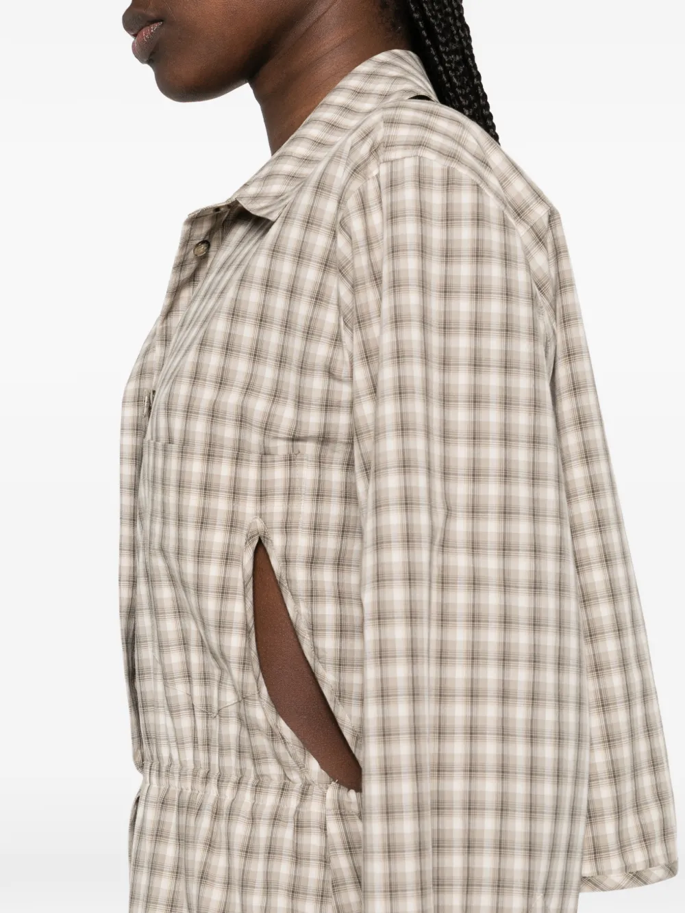 Nanushka Geruite maxi-blousejurk Beige