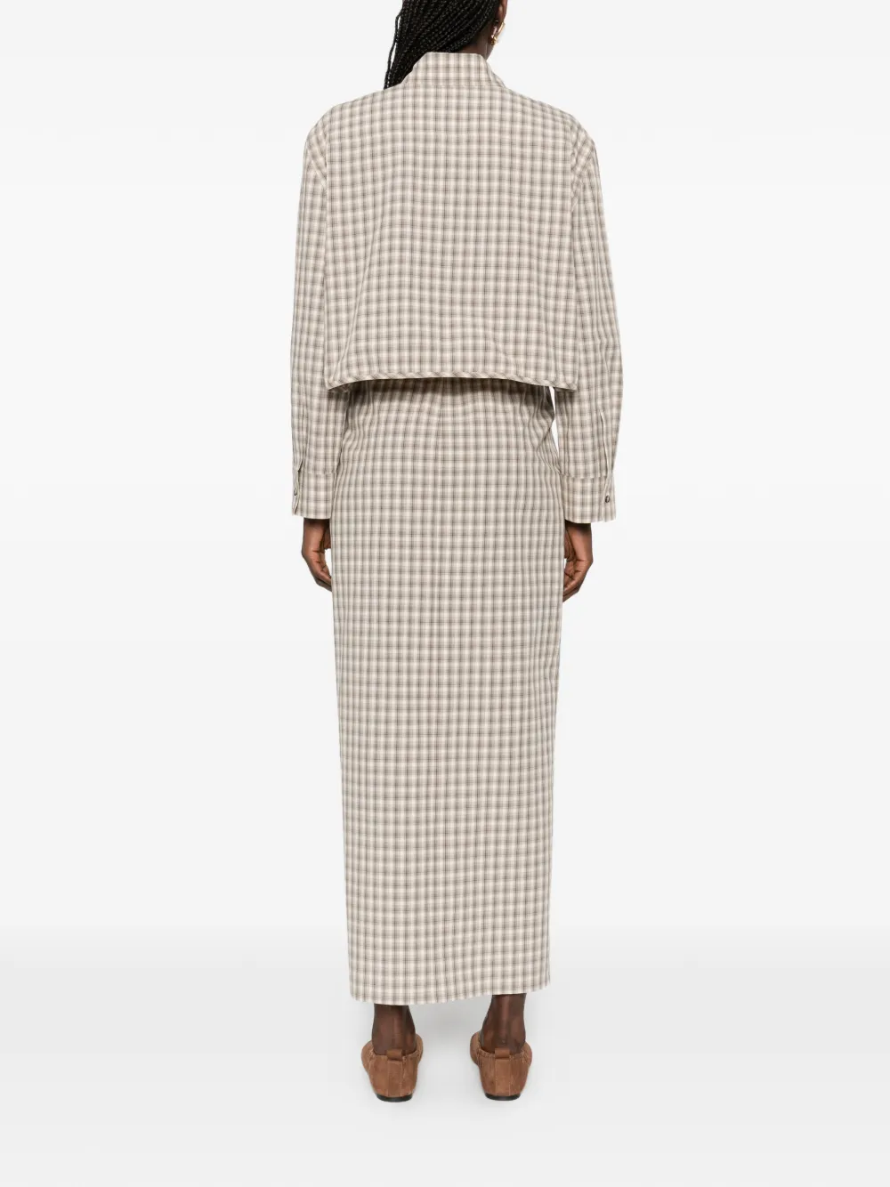 Nanushka Geruite maxi-blousejurk Beige