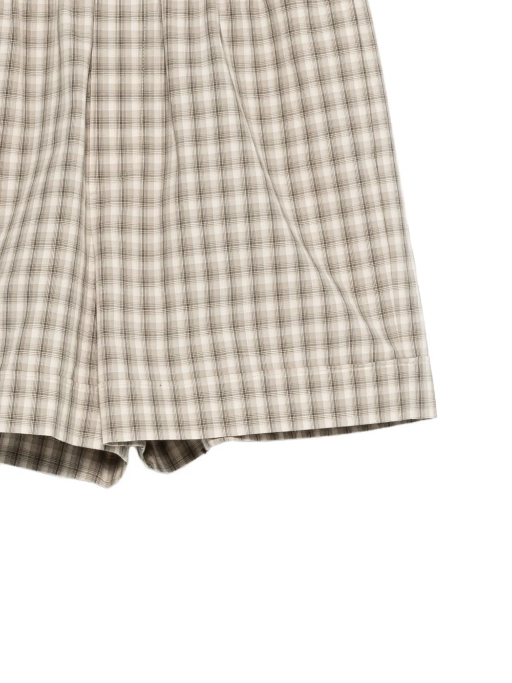  Nanushka Hira Relaxed Fit Check Shorts - Neutrals 