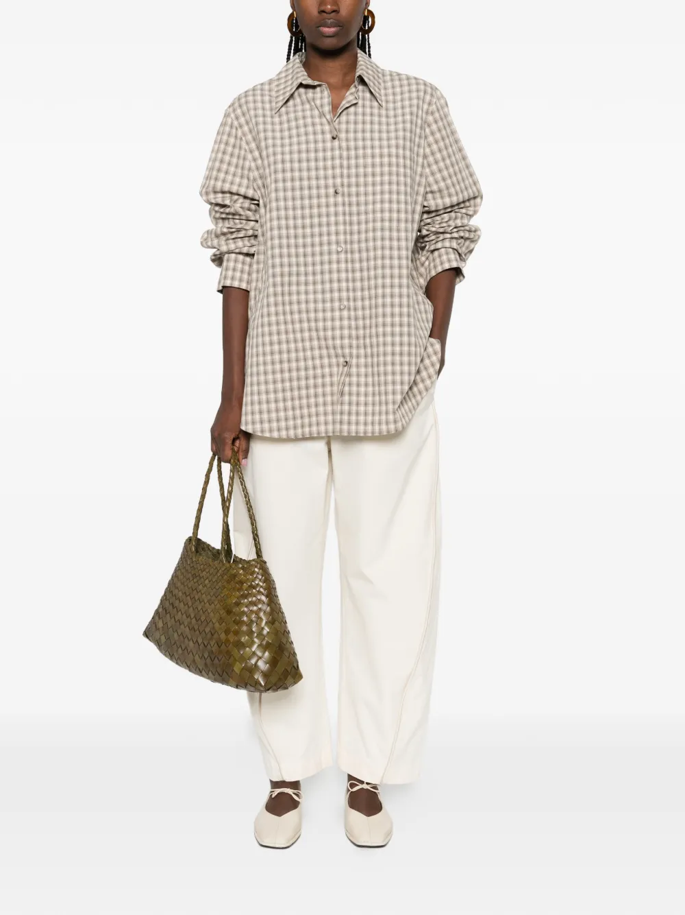  Nanushka Plaid-detail Shirt - Neutrals 