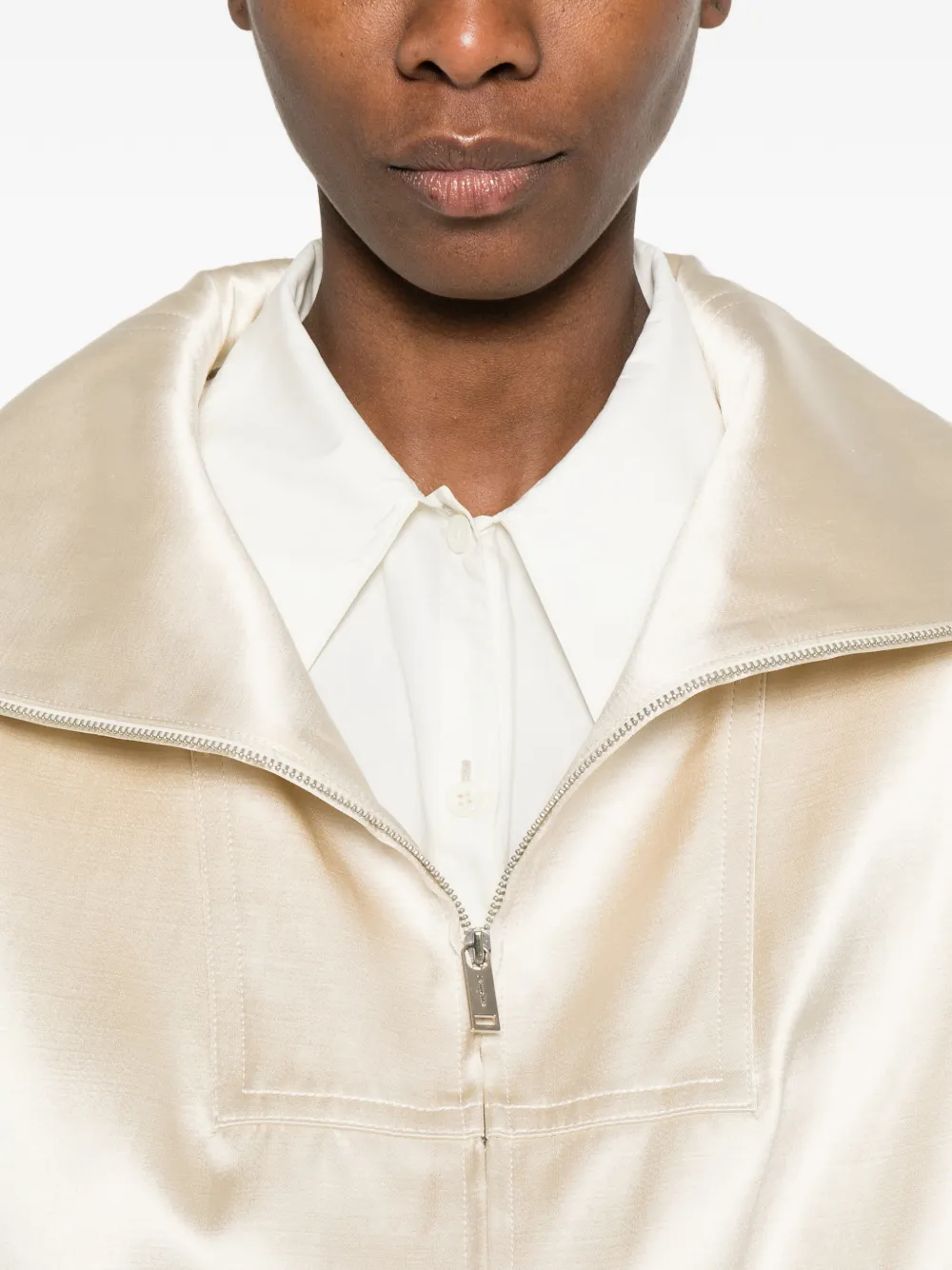 Boxy Funnel Neck Jacket